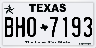 TX license plate BHO7193