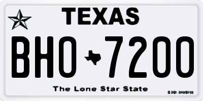 TX license plate BHO7200