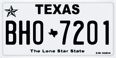 TX license plate BHO7201