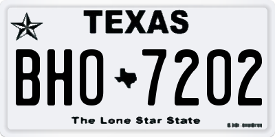 TX license plate BHO7202