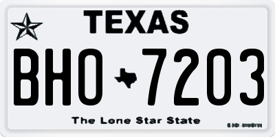 TX license plate BHO7203