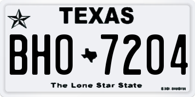 TX license plate BHO7204