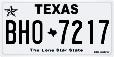 TX license plate BHO7217