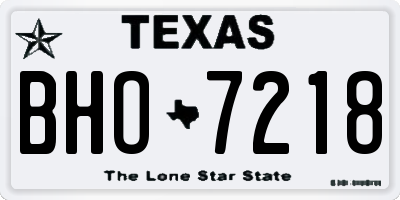 TX license plate BHO7218