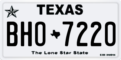 TX license plate BHO7220