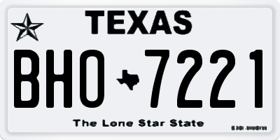 TX license plate BHO7221