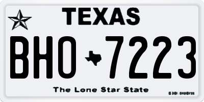 TX license plate BHO7223