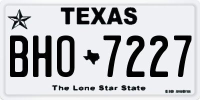 TX license plate BHO7227