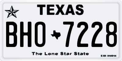 TX license plate BHO7228