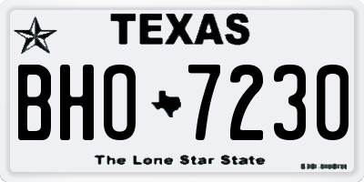 TX license plate BHO7230