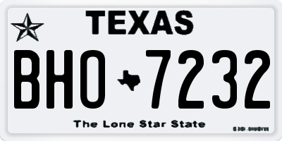 TX license plate BHO7232