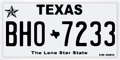 TX license plate BHO7233