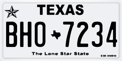 TX license plate BHO7234
