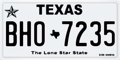 TX license plate BHO7235