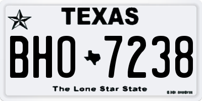 TX license plate BHO7238