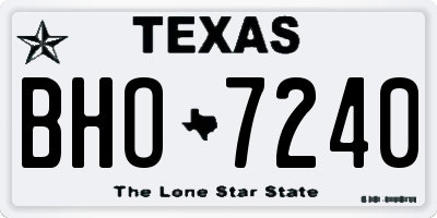TX license plate BHO7240