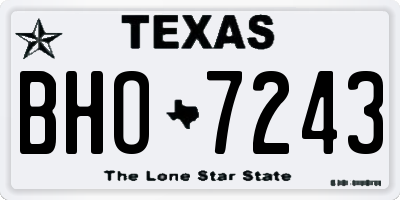 TX license plate BHO7243
