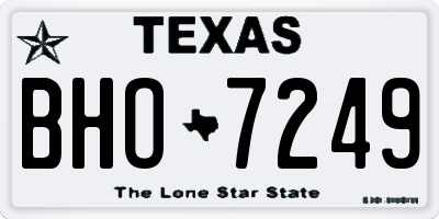 TX license plate BHO7249
