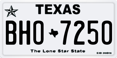 TX license plate BHO7250
