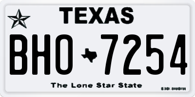 TX license plate BHO7254