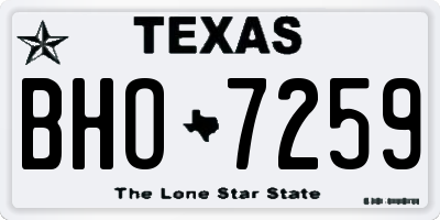 TX license plate BHO7259