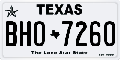 TX license plate BHO7260