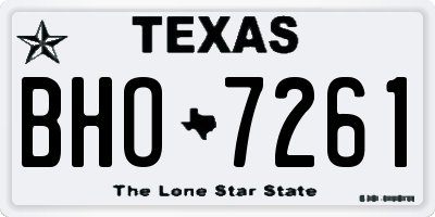 TX license plate BHO7261