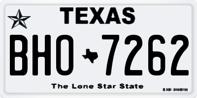 TX license plate BHO7262