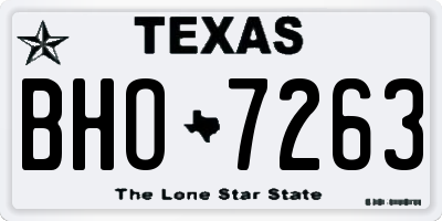 TX license plate BHO7263