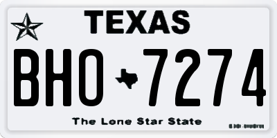 TX license plate BHO7274