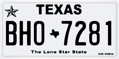 TX license plate BHO7281