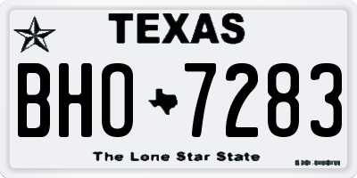 TX license plate BHO7283