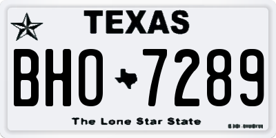 TX license plate BHO7289