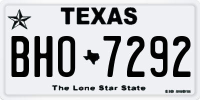 TX license plate BHO7292
