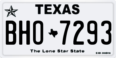 TX license plate BHO7293