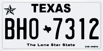 TX license plate BHO7312