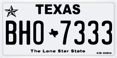 TX license plate BHO7333