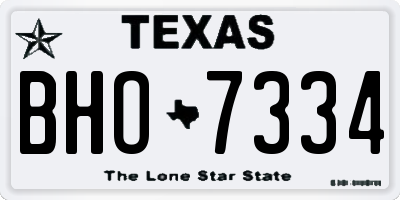 TX license plate BHO7334