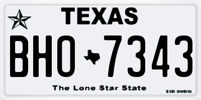 TX license plate BHO7343
