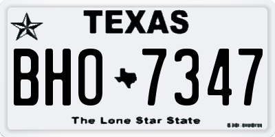 TX license plate BHO7347