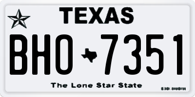 TX license plate BHO7351