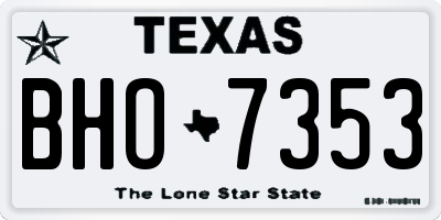 TX license plate BHO7353