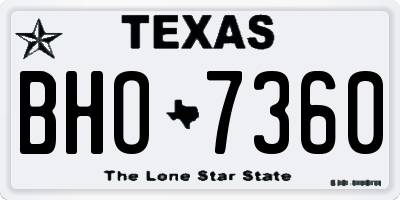 TX license plate BHO7360