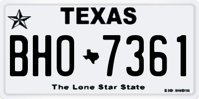 TX license plate BHO7361
