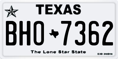 TX license plate BHO7362