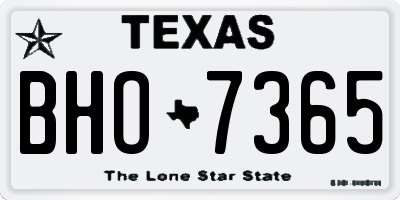TX license plate BHO7365