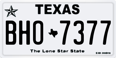 TX license plate BHO7377