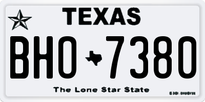 TX license plate BHO7380
