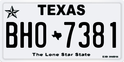 TX license plate BHO7381
