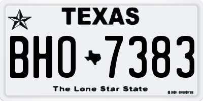 TX license plate BHO7383